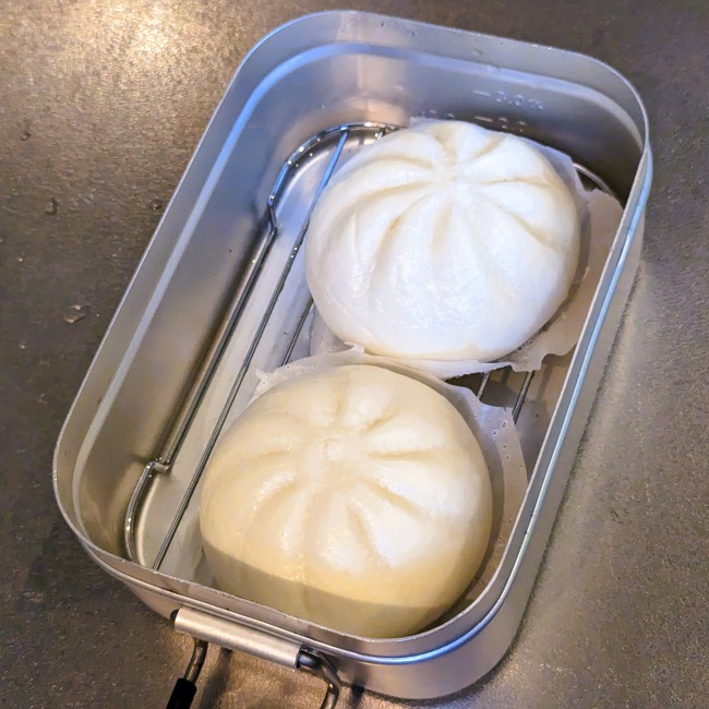 メスティンで蒸す肉まん