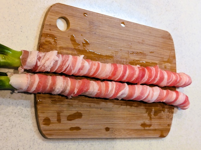 長ネギ1本使って肉巻きを作る