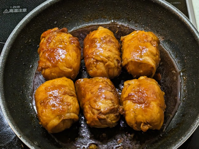 味が染み込んだ肉巻きおにぎり