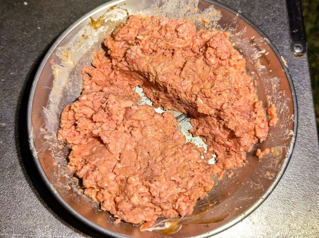 マンガ肉のお肉を2等分する