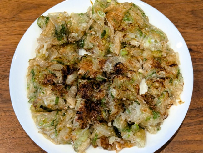 食べやすい大きさに切ったヘルシーチヂミ