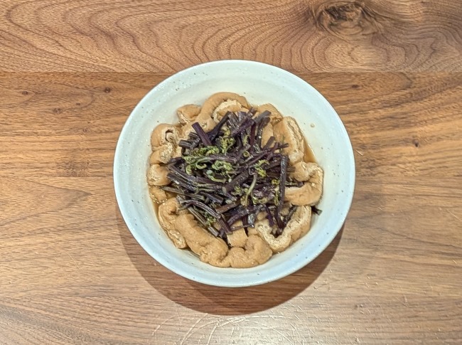 わらびと油揚げの煮付け