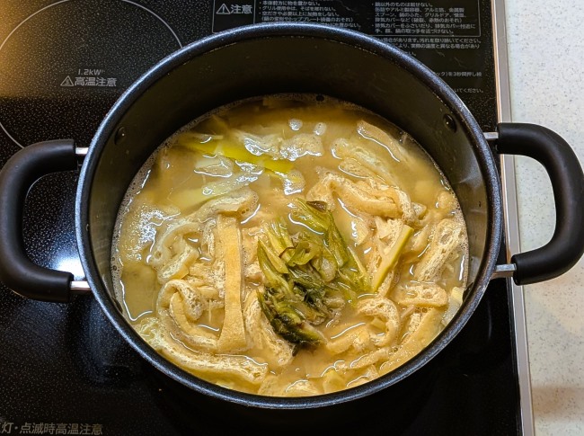 ミョウガと竹の子の味噌汁