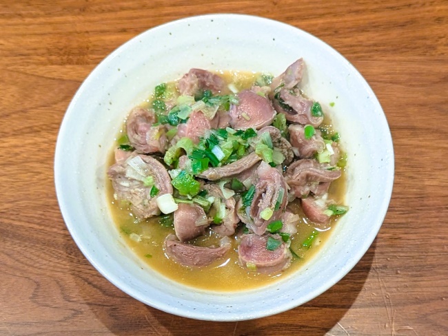 砂肝がコリコリして美味しおつまみねぎ塩砂肝