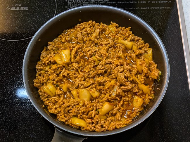 簡単に作れるキムチそぼろ丼