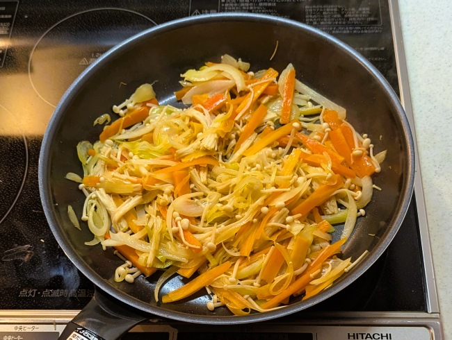 チャプチェ用に炒めた野菜