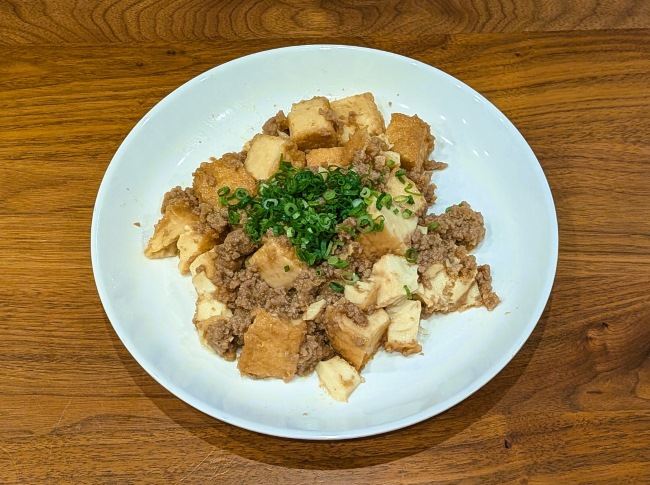 電子レンジで作る厚揚げのそぼろ煮
